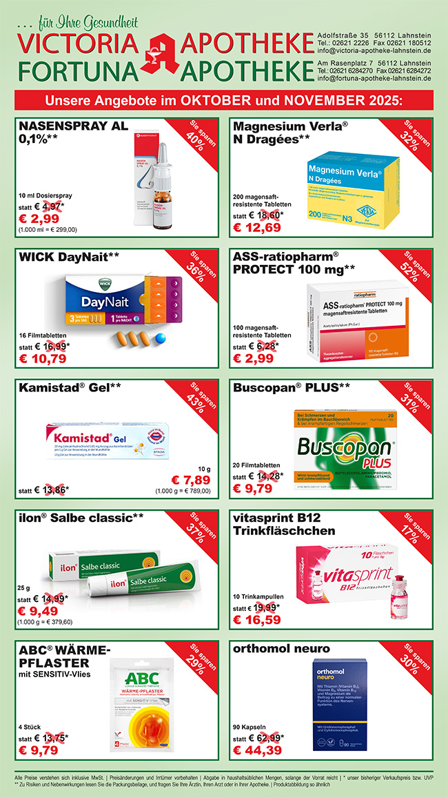 Angebote Oktober November 2025