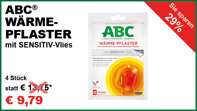 ABC® WÄRME-PFLASTER mit SENSITIV-Vlies